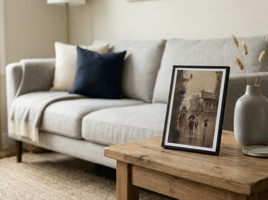 Rainy Walk Kolkata Streetscapes – Contemporary Urban Painting (AB)