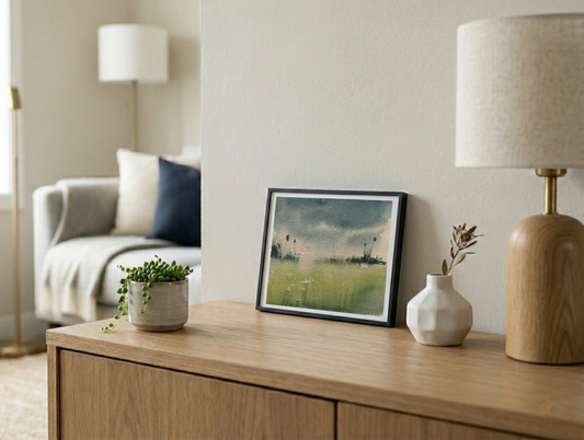 Misty Beach Meadows – Contemporary Beach Painting (AB)