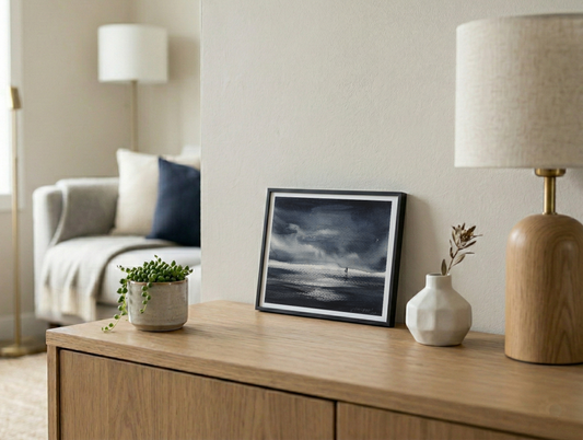 Distant Beach Silence – Contemporary Beach Painting (AB)