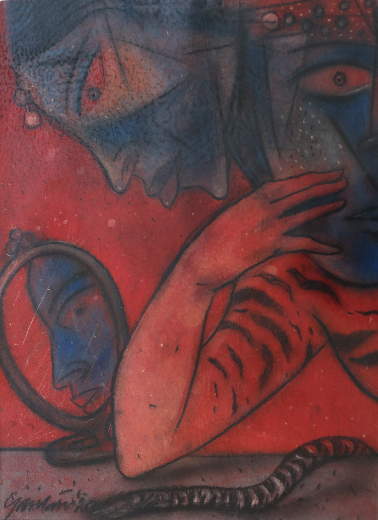Contemporary Art – Charcoal Drawing by Gautam Das