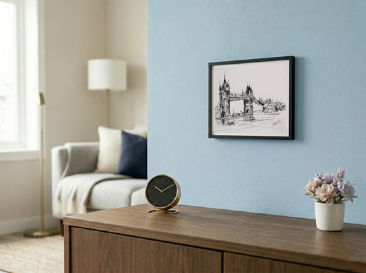 Original Ink & Wash Architectural Drawing – Historic Palace with Domes – Monochrome Cityscape Sketch (SB)