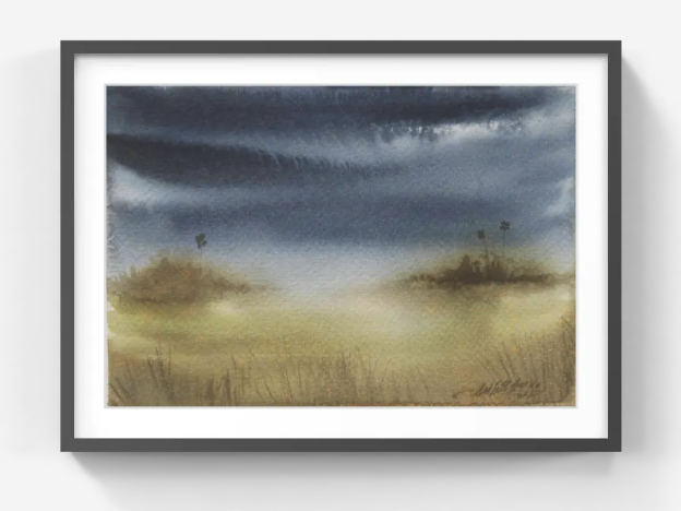 Twilight Beach Calm – Minimalist Beach Painting (AB)