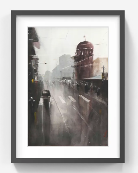 Cityscape in Silence – Contemporary Urban Cityscape Painting (AB)