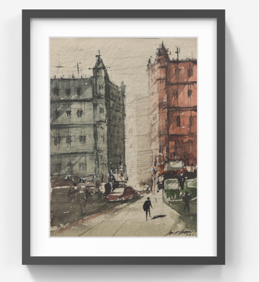 Between Old Facades Kolkata Streetscapes – Contemporary Urban Painting (AB)