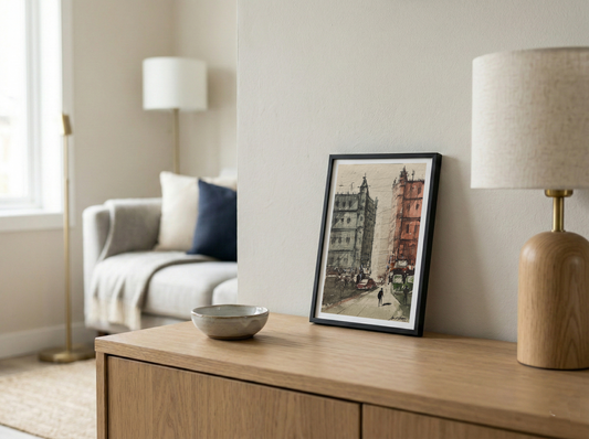 Between Old Facades Kolkata Streetscapes – Contemporary Urban Painting (AB)