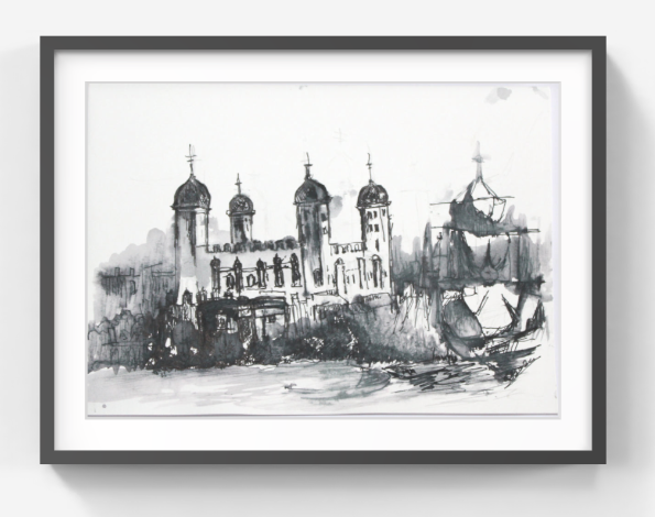 Original Mythical Angel Painting – Hand-Painted Fantasy Art with Dreamlike Landscape – Collectible Fine Art Wall Decor (SB) (Copy)