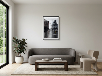Cityscape at the Crossing – Contemporary Urban Cityscape Painting (AB)