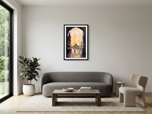 Cityscape Through the Arch – Contemporary Urban Cityscape Painting (AB)