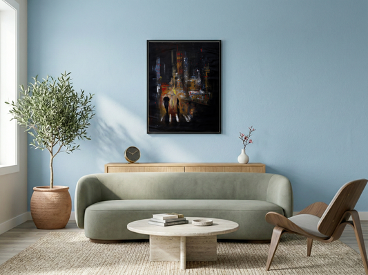 Cityscape of Solitude – Contemporary Urban Night Painting (AB)