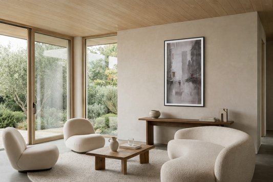 Cityscape in Soft Haze – Contemporary Urban Cityscape Painting (AB)