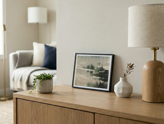 Quiet Beach Horizon – Minimalist Beach Painting (AB)