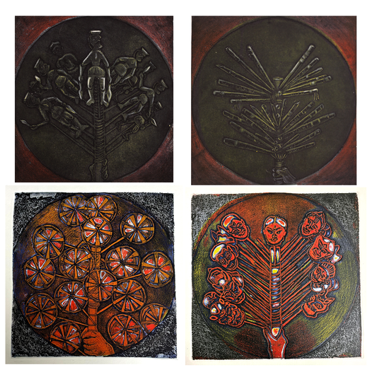Contemporary Art | “Feriwala Life Cycle Series” Etching & Viscosity on Paper by Akash Ghosh