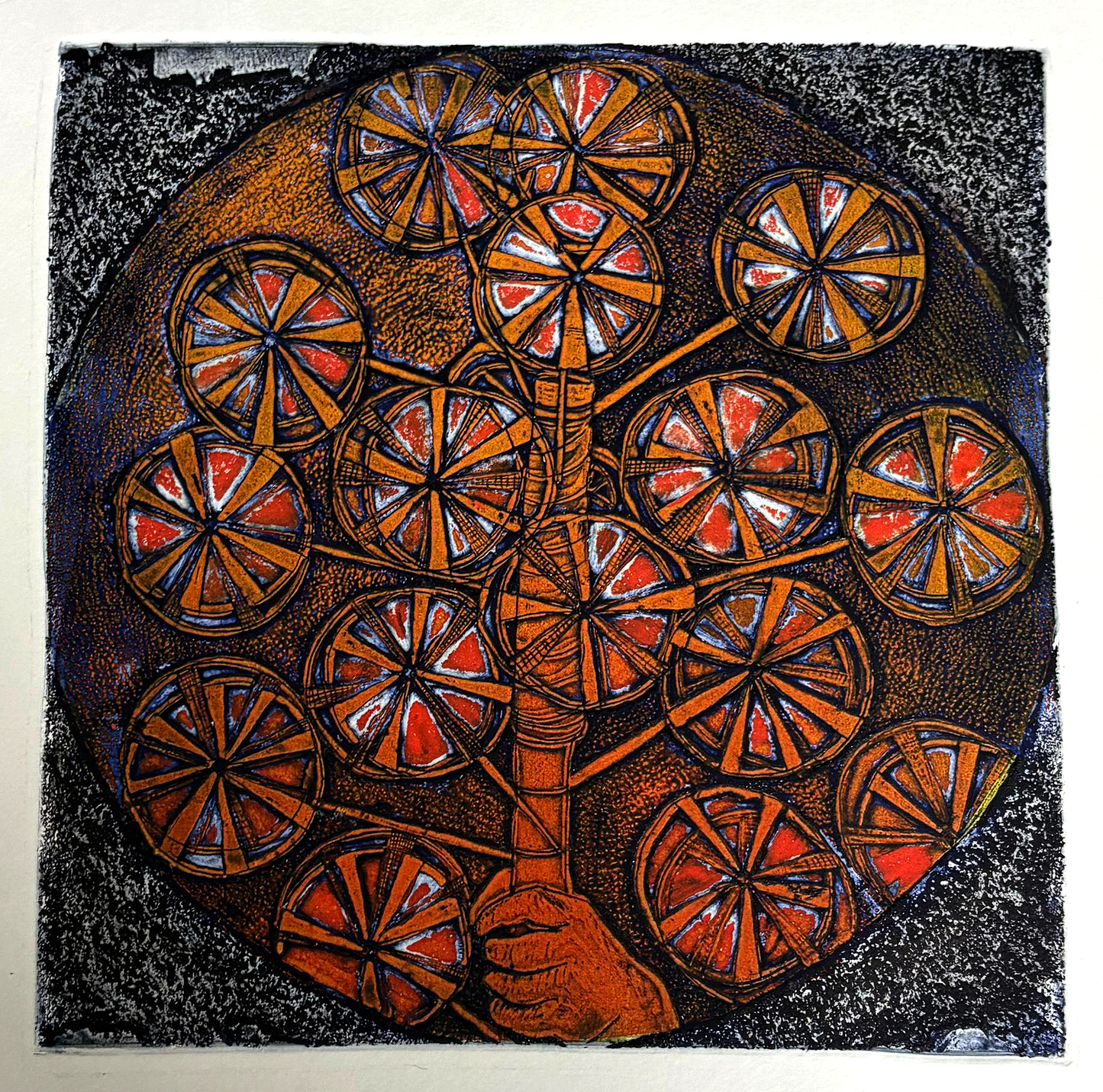Contemporary Art | “Feriwala Life Cycle Series” Etching & Viscosity on Paper by Akash Ghosh