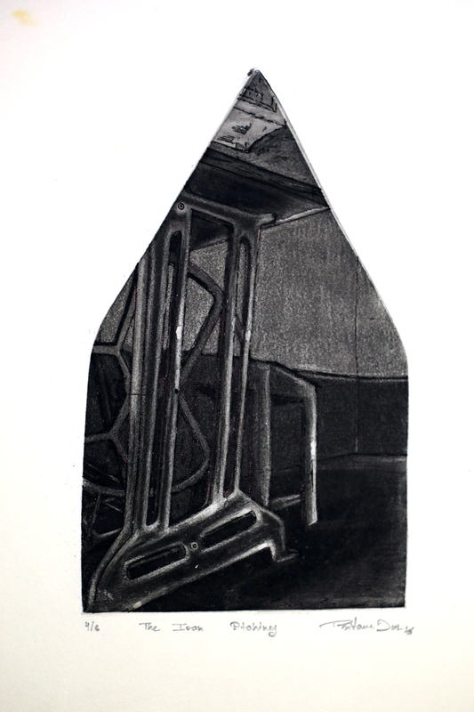 Contemporary Art Etching on Paper – “Iron Series” by Pritam Das | Tailoring Tools & Textile Inspired Artwork