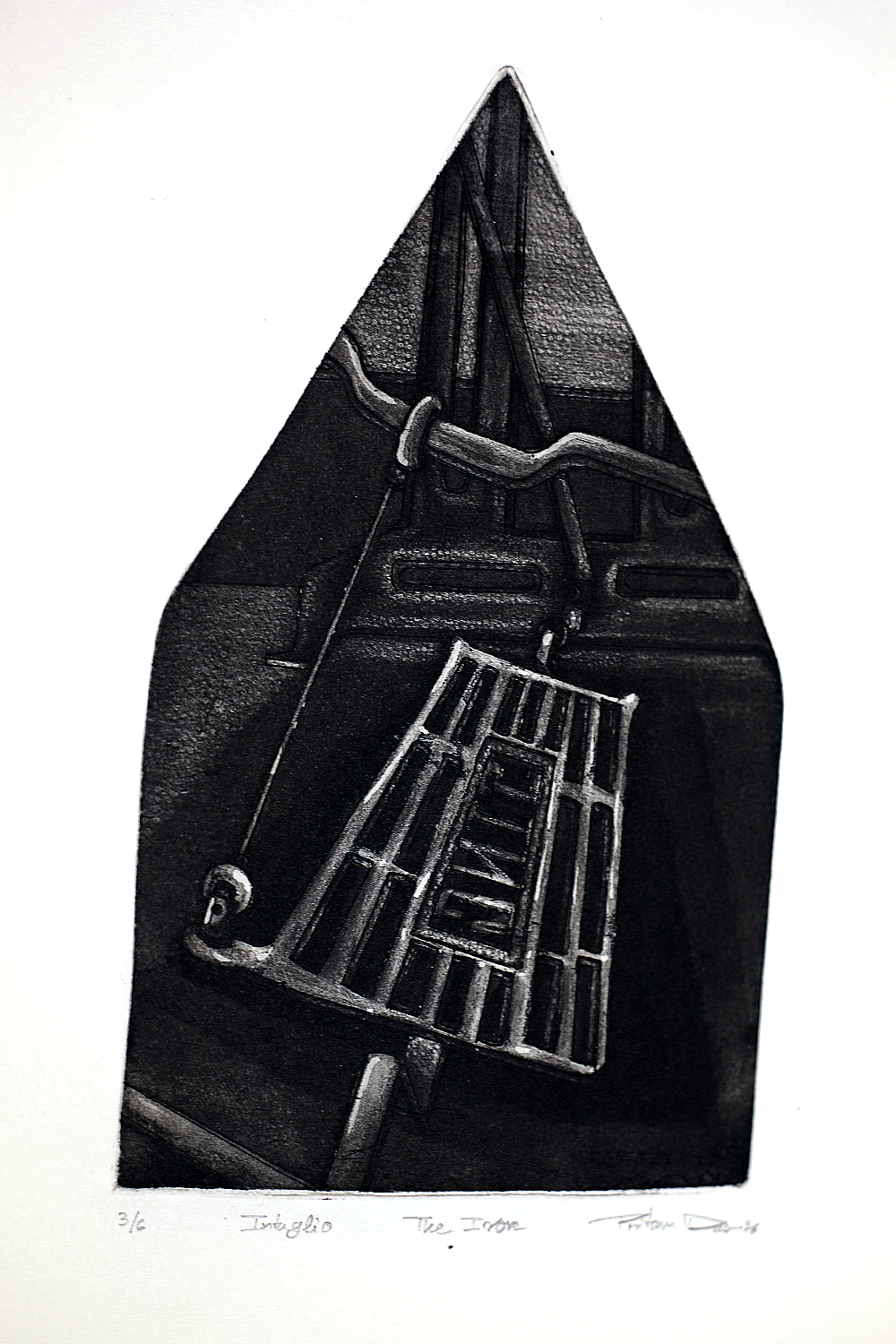 Contemporary Art Etching on Paper – “Iron Series” by Pritam Das | Tailoring Tools & Textile Inspired Artwork