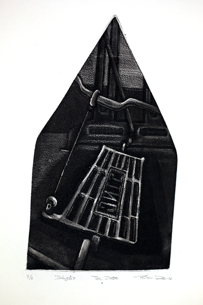 Contemporary Art Etching on Paper – “Iron Series” by Pritam Das | Tailoring Tools & Textile Inspired Artwork
