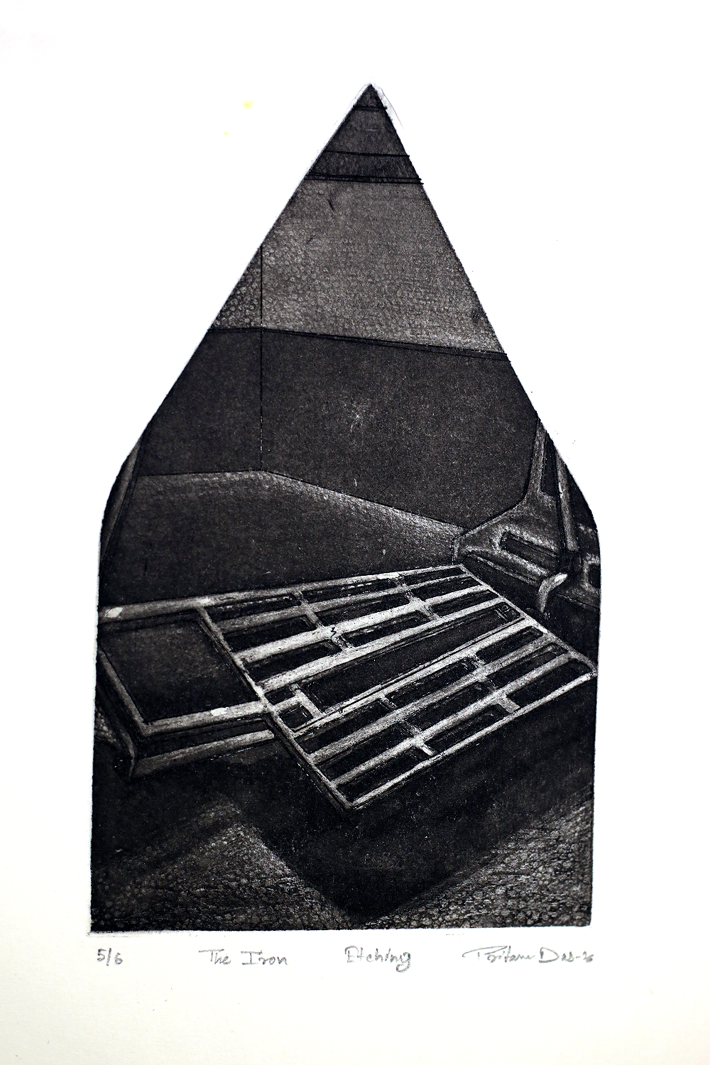 Contemporary Art Etching on Paper – “Iron Series” by Pritam Das | Tailoring Tools & Textile Inspired Artwork