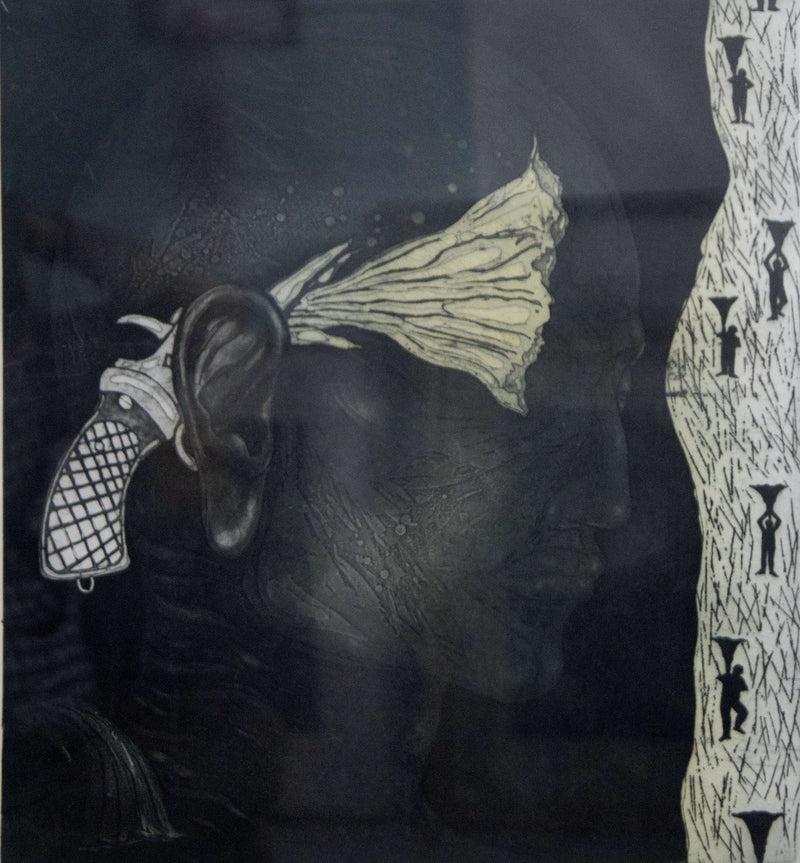 Contemporary Art – “Message of Peace” Etching by Gautam Das | Symbolic Figurative Artwork