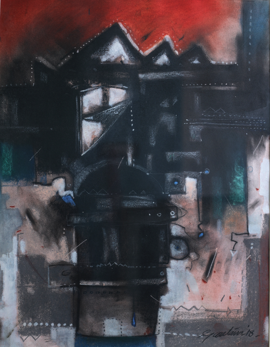 Contemporary Art – Charcoal Drawing by Gautam Das |