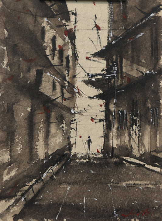 Silent Alley Kolkata Streetscapes – Contemporary Urban Painting (AB)