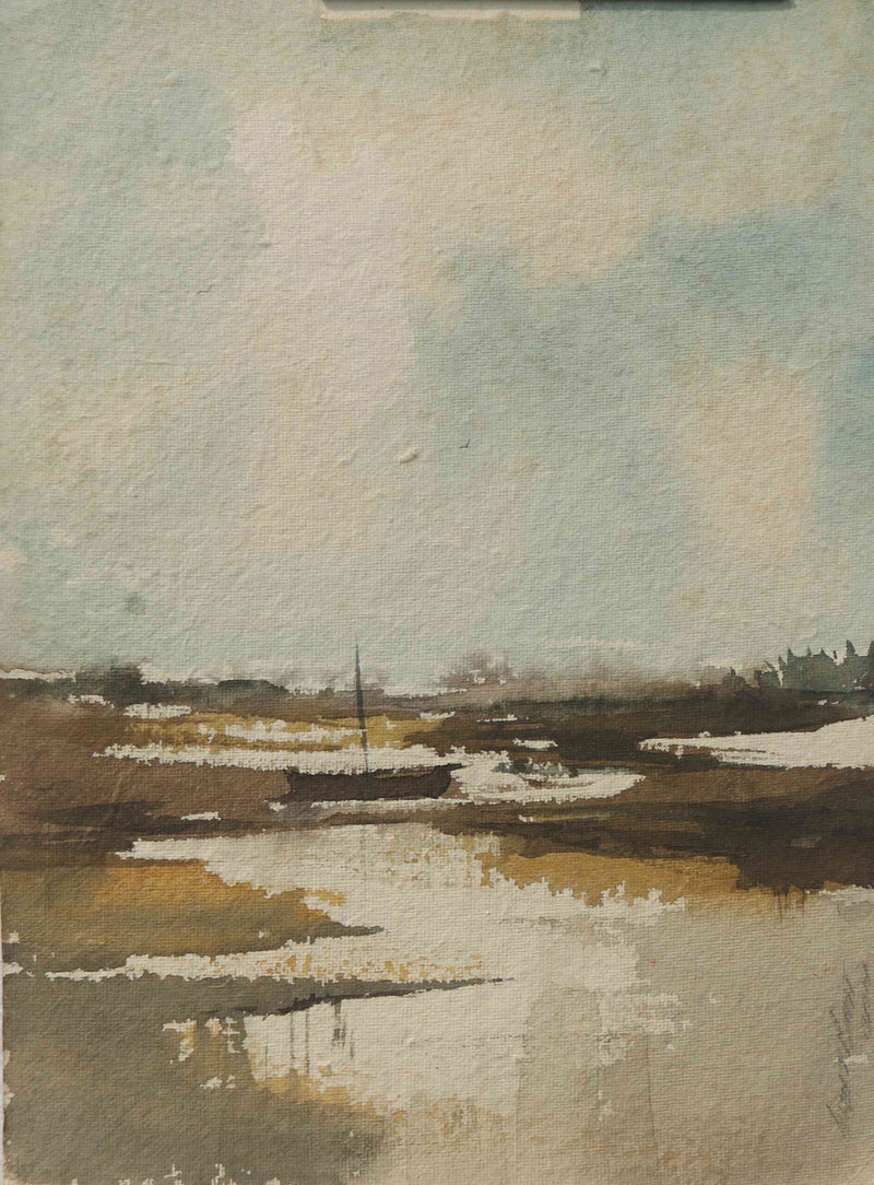 Quiet Beach Horizon – Contemporary Beach Painting (AB)