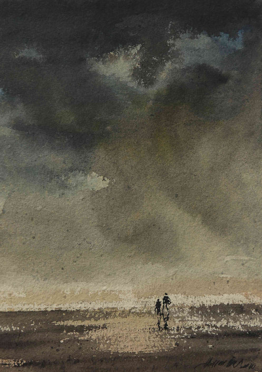 Moody Beach Walk – Contemporary Beach Painting (AB)