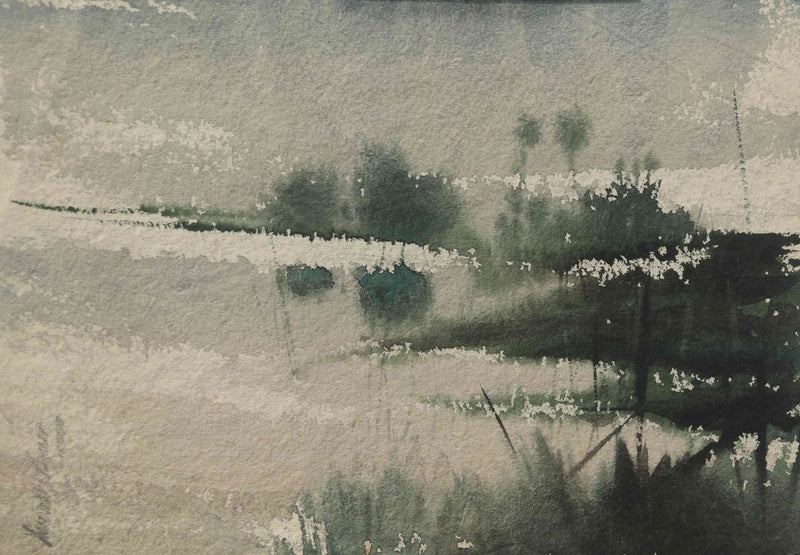 Quiet Beach Horizon – Minimalist Beach Painting (AB)