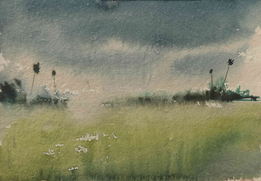 Misty Beach Meadows – Contemporary Beach Painting (AB)