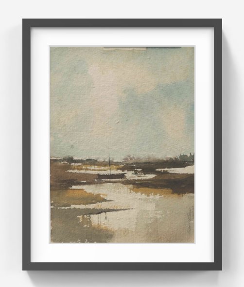 Quiet Beach Horizon – Contemporary Beach Painting (AB)