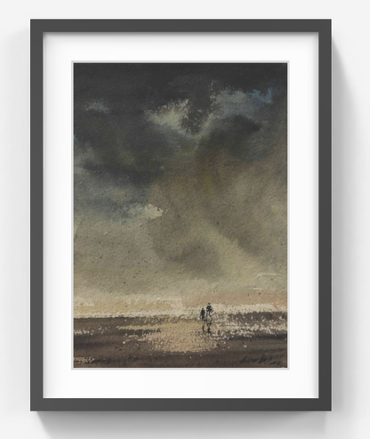 Moody Beach Walk – Contemporary Beach Painting (AB)