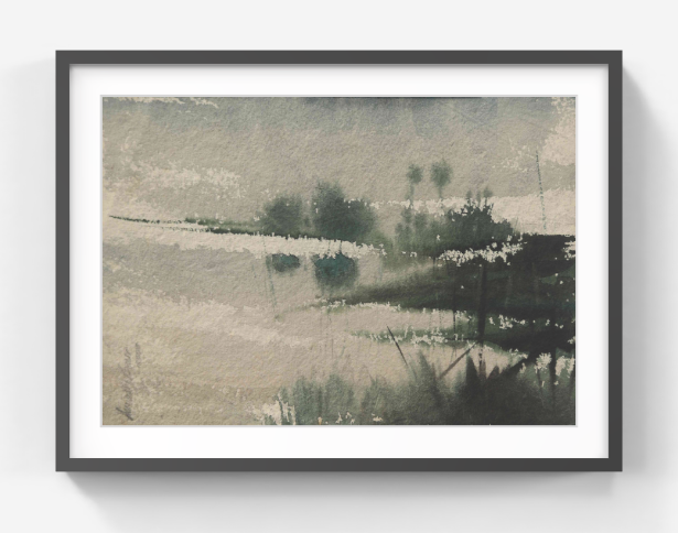 Quiet Beach Horizon – Minimalist Beach Painting (AB)
