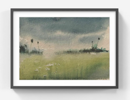 Misty Beach Meadows – Contemporary Beach Painting (AB)