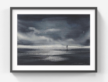 Distant Beach Silence – Contemporary Beach Painting (AB)