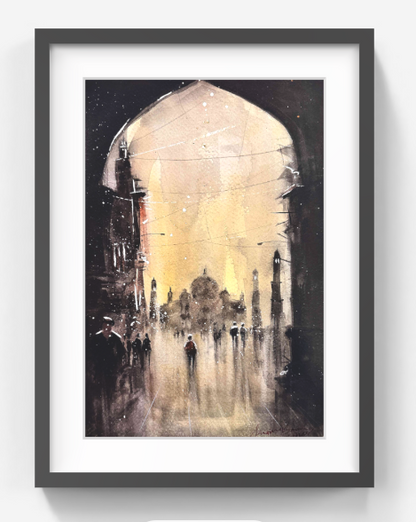 Cityscape Through the Arch – Contemporary Urban Cityscape Painting (AB)