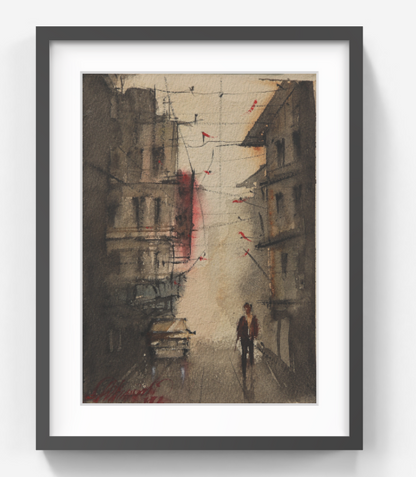 Quiet Alley Kolkata Streetscapes – Contemporary Urban Painting (AB)