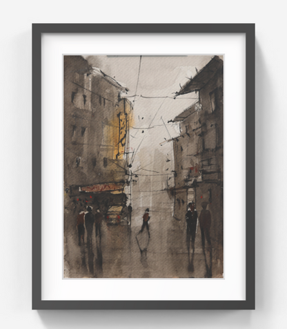 Everyday Crossing Kolkata Streetscapes – Contemporary Urban Painting (AB)