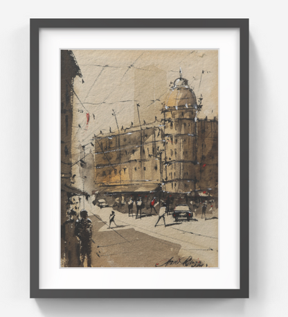 Historic Junction Kolkata Streetscapes – Contemporary Urban Painting (AB)