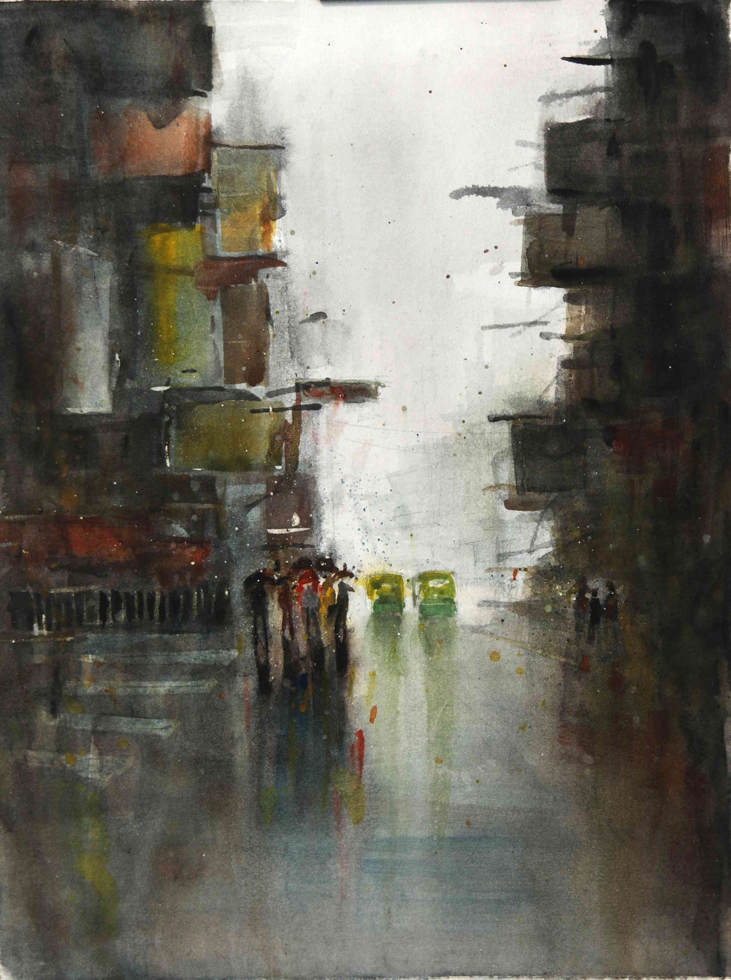 Cityscape Between Walls – Contemporary Urban Cityscape Painting (AB)