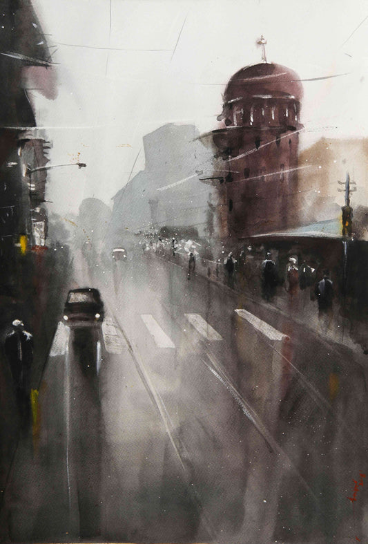 Cityscape in Silence – Contemporary Urban Cityscape Painting (AB)